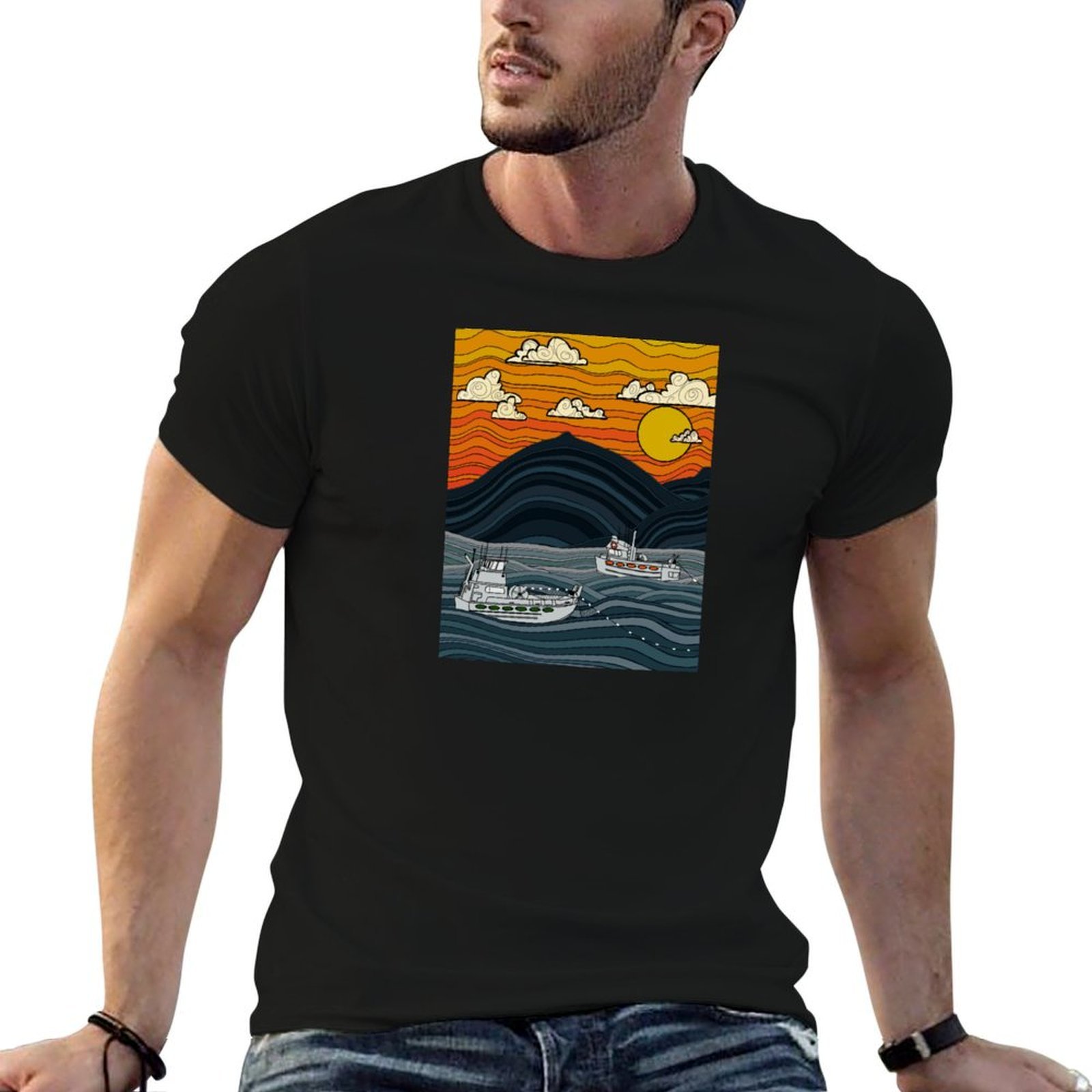 Commercial Shirt Printing - Commercial Fishing T-Shirt Work Wear Breathable