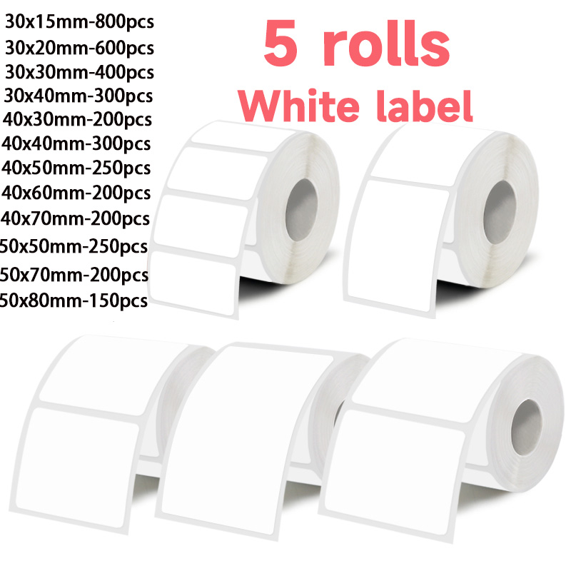 5 Rolls of White Label Sticker - đánh giá và giá Commercial Printing Services